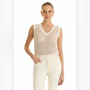 Noli ADDISON SEQUIN CROCHET TOP - PEARL size  small